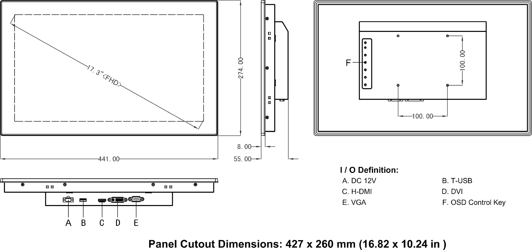 Dimension/Cut-Out