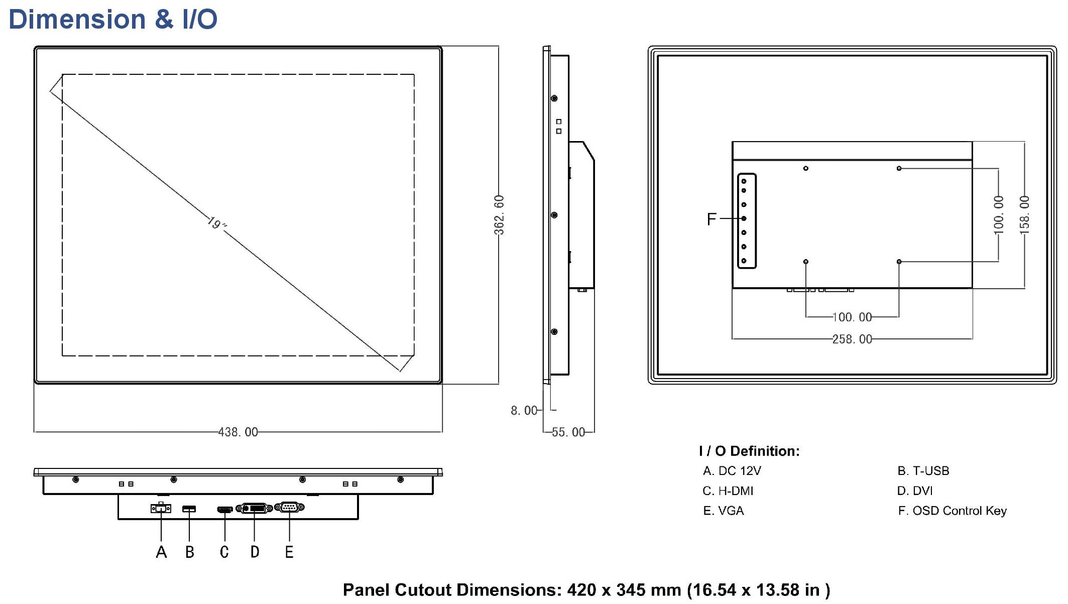 Dimension/Cut-Out