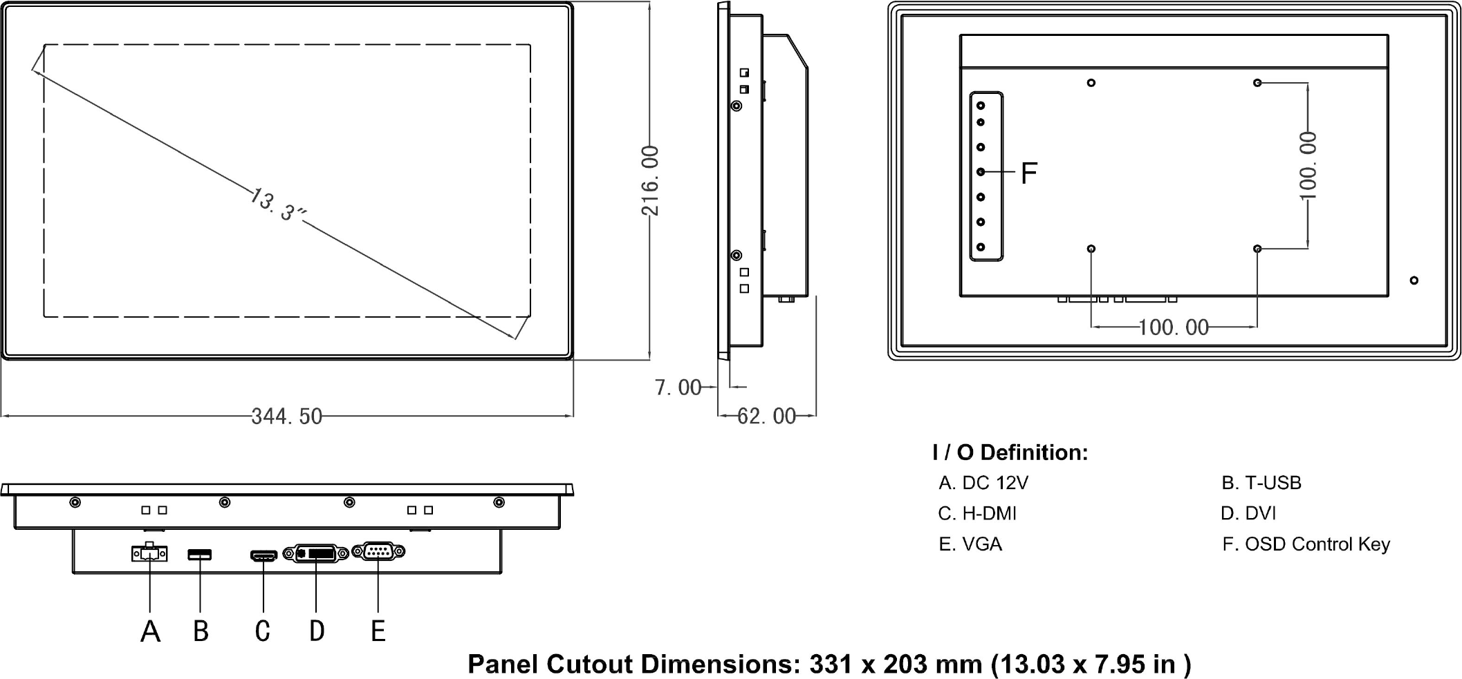 Dimension/Cut-Out