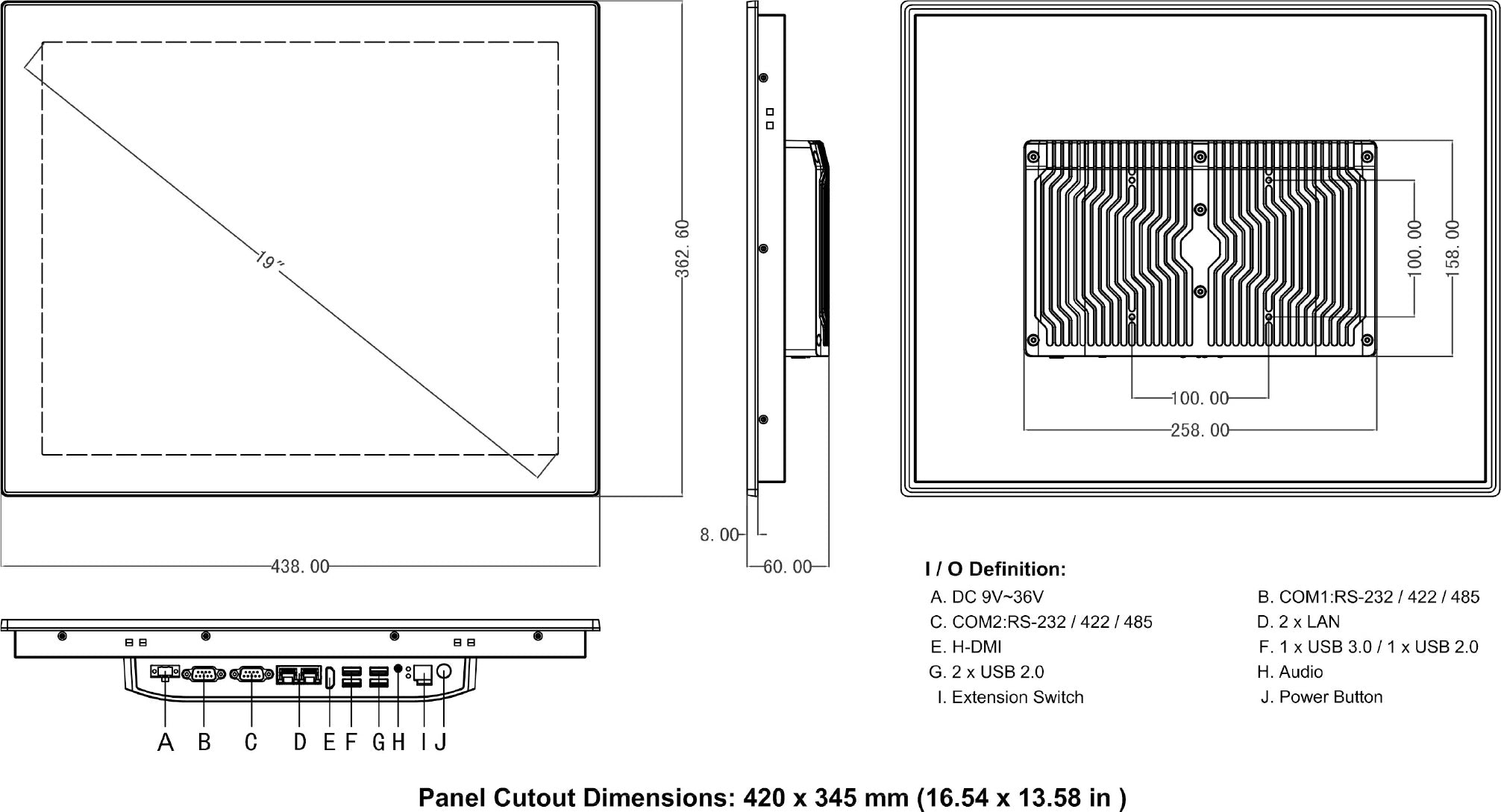 Dimension/Cut-Out