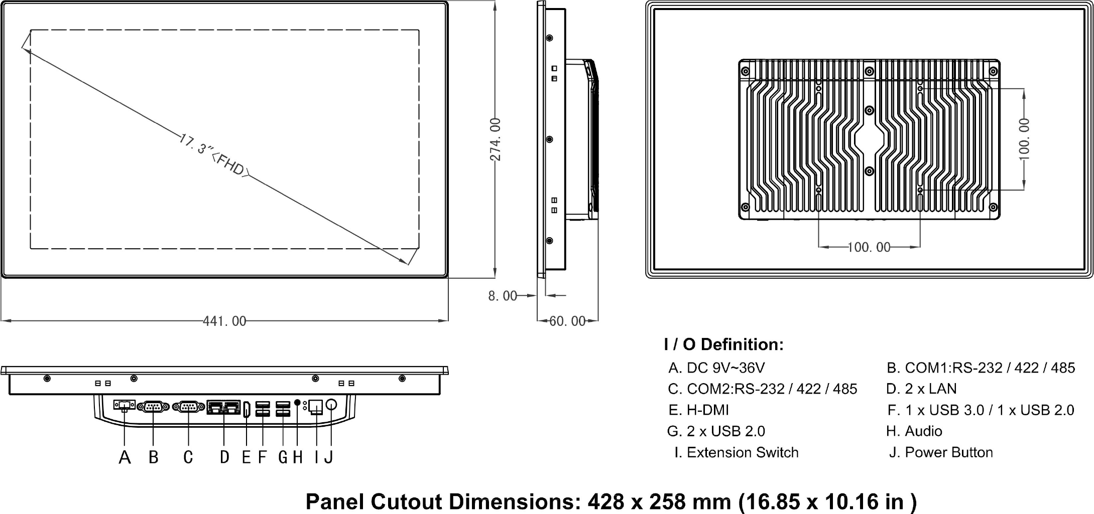 Dimension/Cut-Out