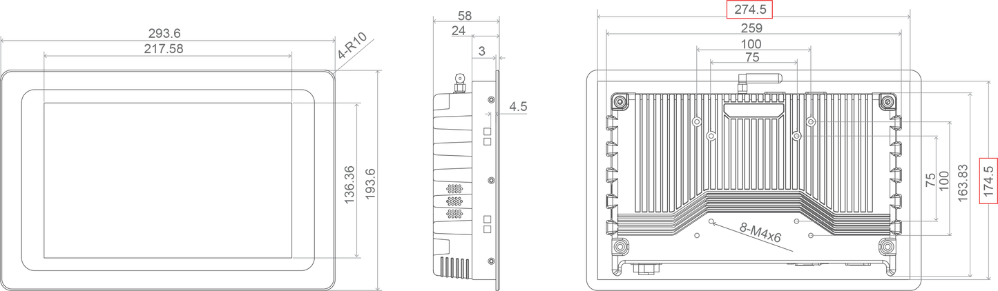 10.1" all-in-one Panel PC, 1280x800, Intel Core i5