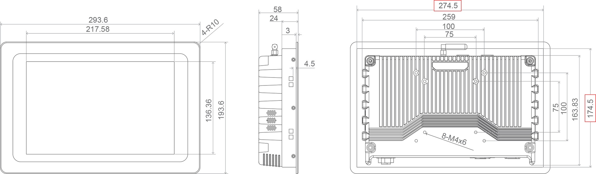 10.1" all-in-one Panel PC, 1280x800, Intel Core i5