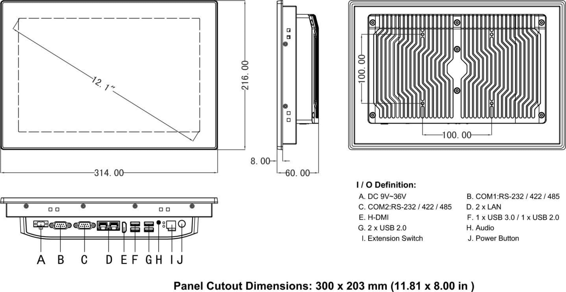 Dimension/Cut-Out