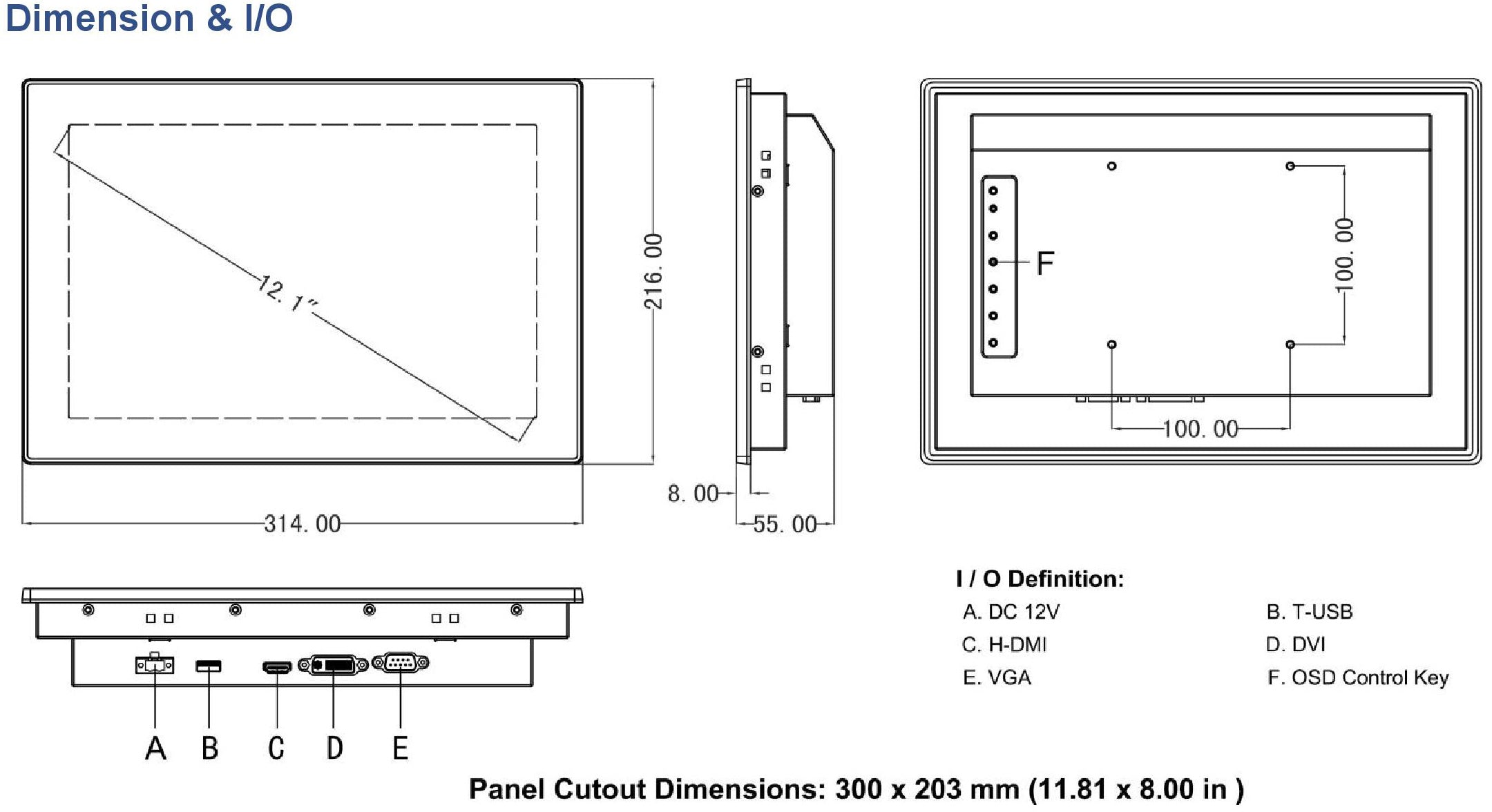 Dimension/Cut-Out