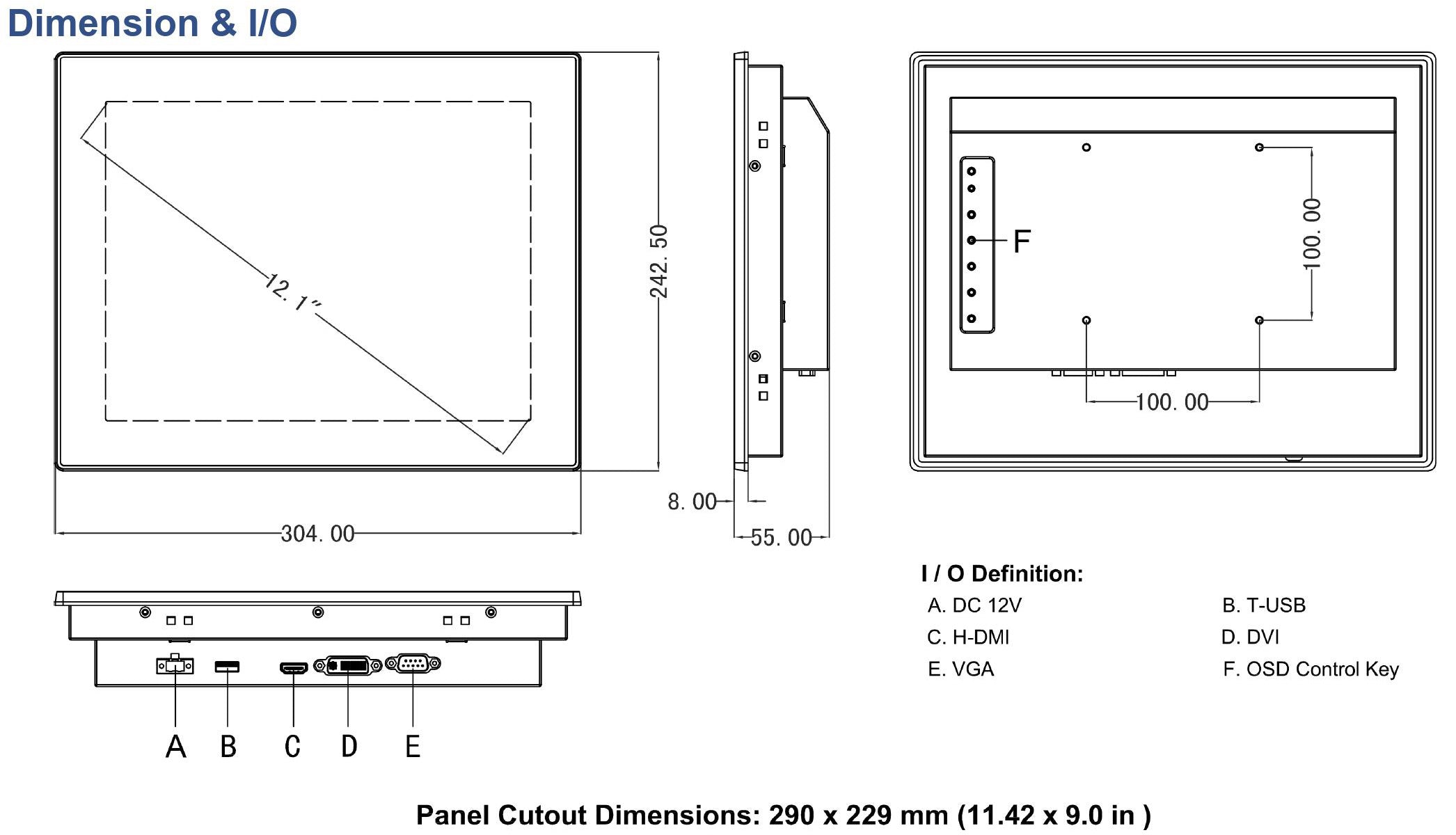 Dimension/Cut-Out