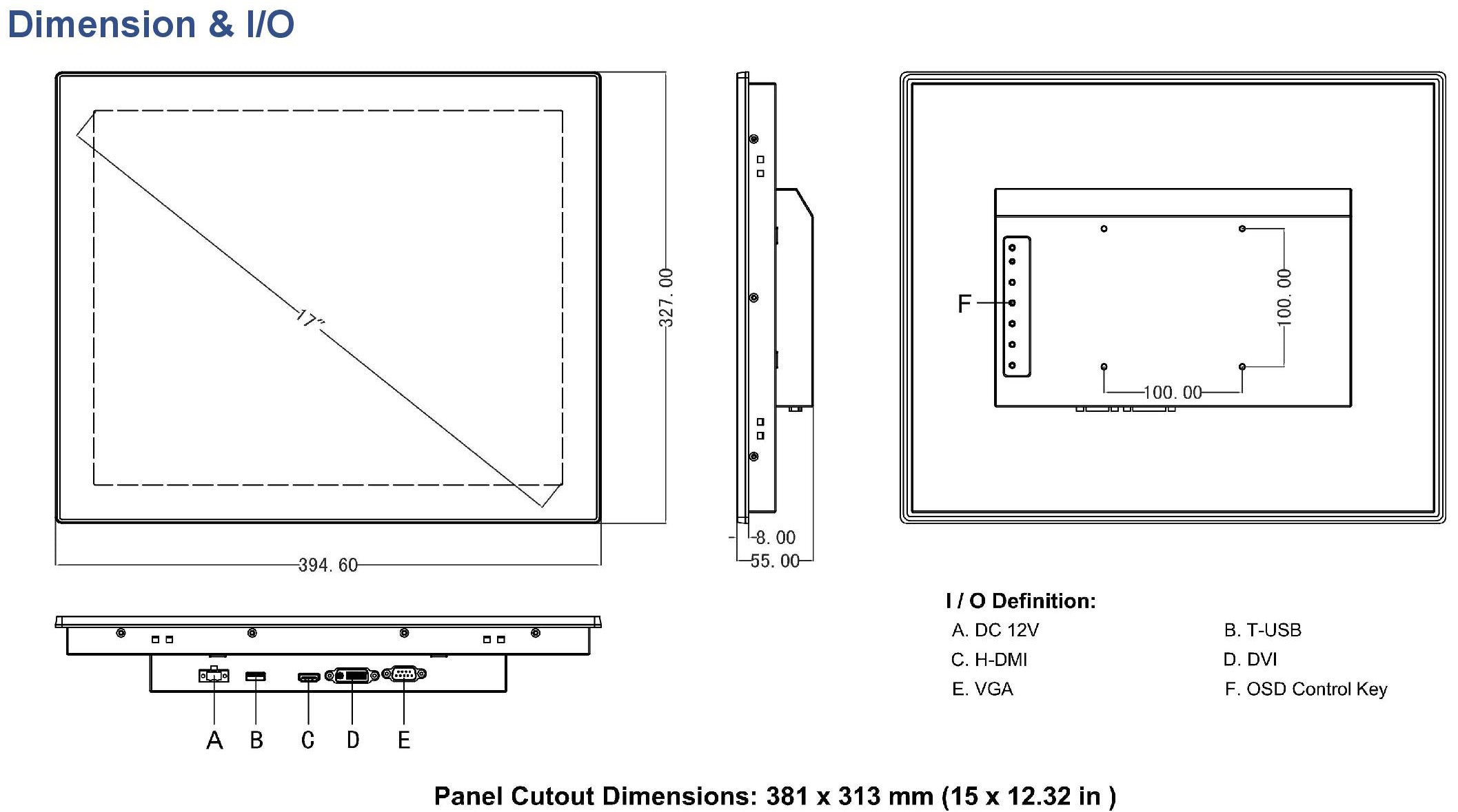 Dimension/Cut-Out