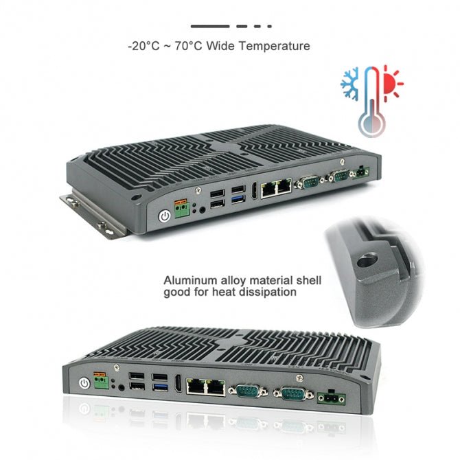 Industrial Fanless PC, 7th Gen Intel Celeron, Low-Profile