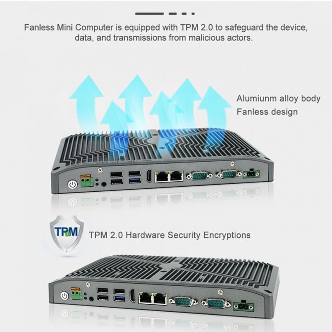 Industrial Fanless PC, 7th Gen Intel Celeron, Low-Profile