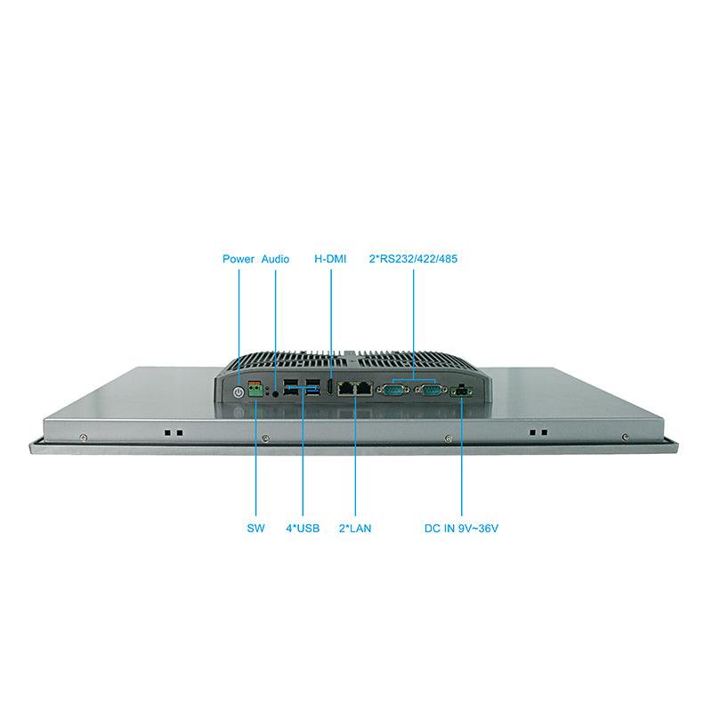 21.5" Industrial Touchscreen Panel PC, IP65 Waterproof, Celeron J1900, Fanless, 1920x1080