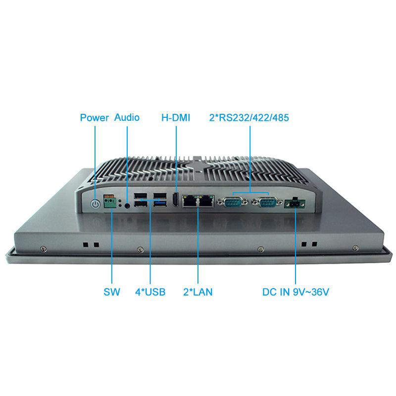 15" Industrial Touchscreen Panel PC, IP65 Waterproof, Celeron-J1900, Fanless, 1024x768