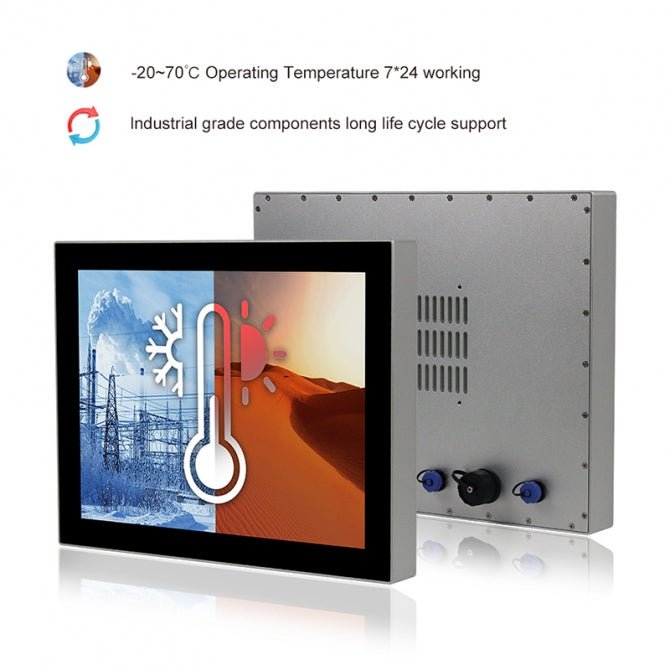 17.3" Industrial Touchscreen Monitor, IP69K Waterproof Fully Enclosed, 1920x1080 (16:9)