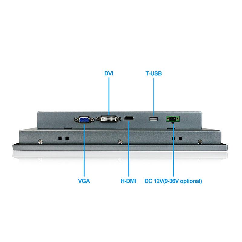 12.1" Industrial Touchscreen Monitor, IP65 Waterproof, 1024x768(4:3)
