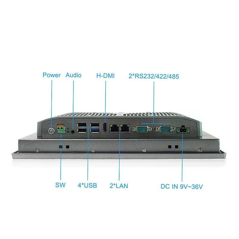 12.1" Industrial Touchscreen Panel PC, IP65 Waterproof, Celeron-J1900, Fanless, 1280x800