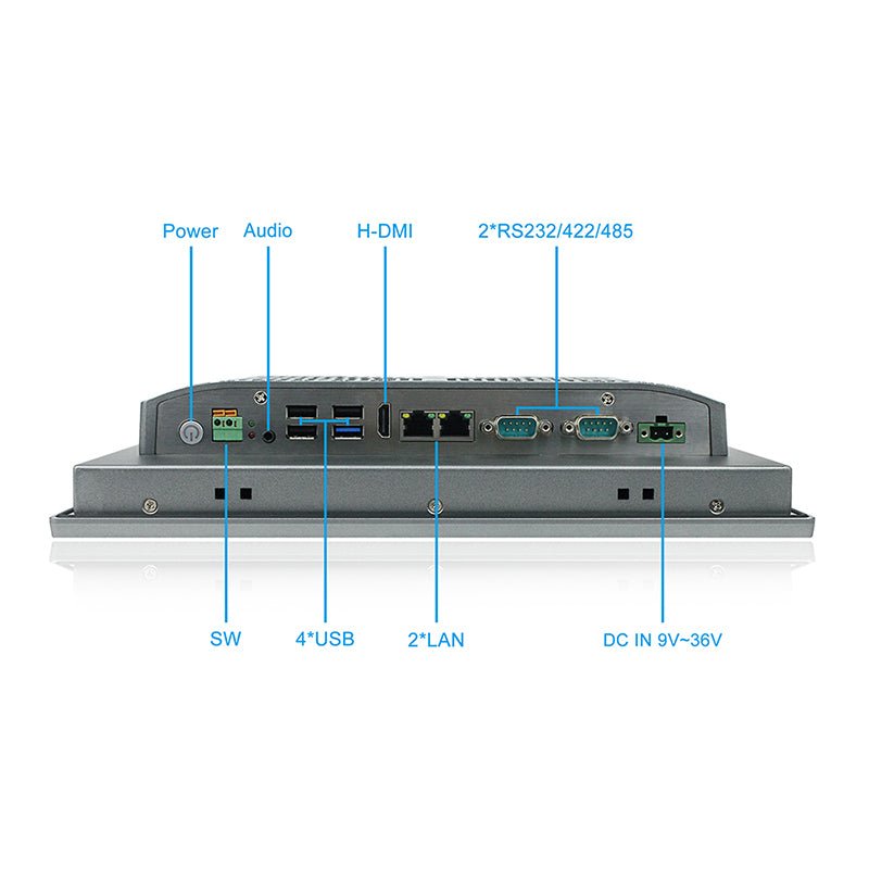 12.1" Industrial Touchscreen Panel PC, IP65 Waterproof, Celeron-J1900, Fanless, 800x600