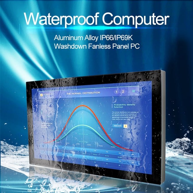 21.5" Industrial Touchscreen Panel PC, IP69K Waterproof Fully Enclosed, 1920x1080(16:9), Celeron